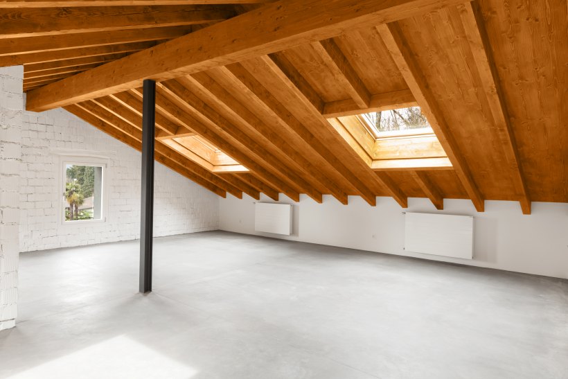 Home attic remodeled into a living area