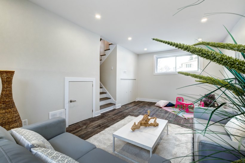 Home basement remodeled into a living area