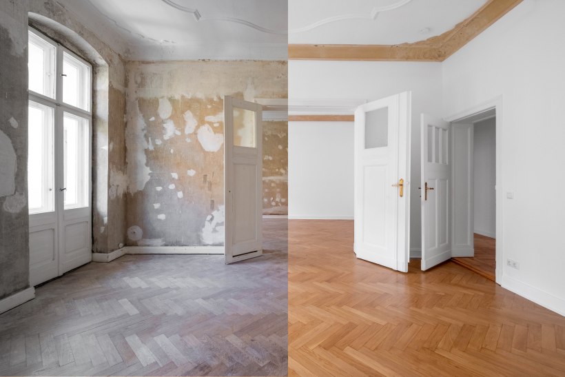 Before and after image of home footprint expansion
