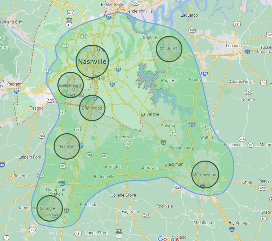 URCovered Construction service area map